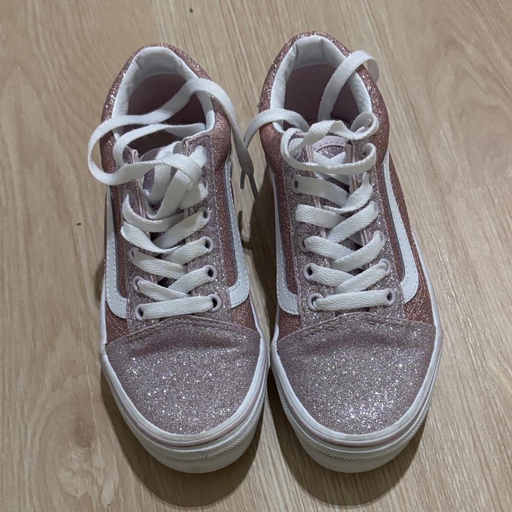 Vans Kids Pink Glitter Old Skool Sneakers